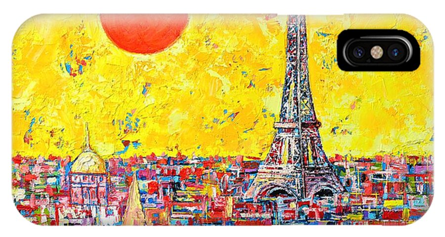 Paris iPhone X Case featuring the painting Paris In Sunlight by Ana Maria Edulescu