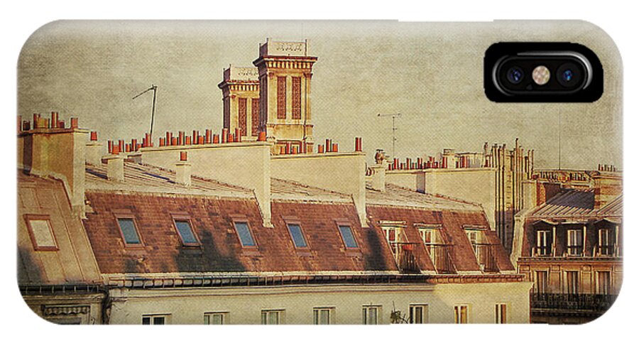 Photography iPhone X Case featuring the photograph Paris rooftops by Ivy Ho