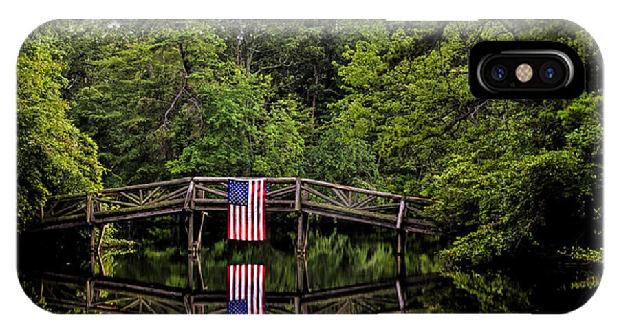 Trees iPhone X Case featuring the photograph Patriotic bridge by Richard Macquade