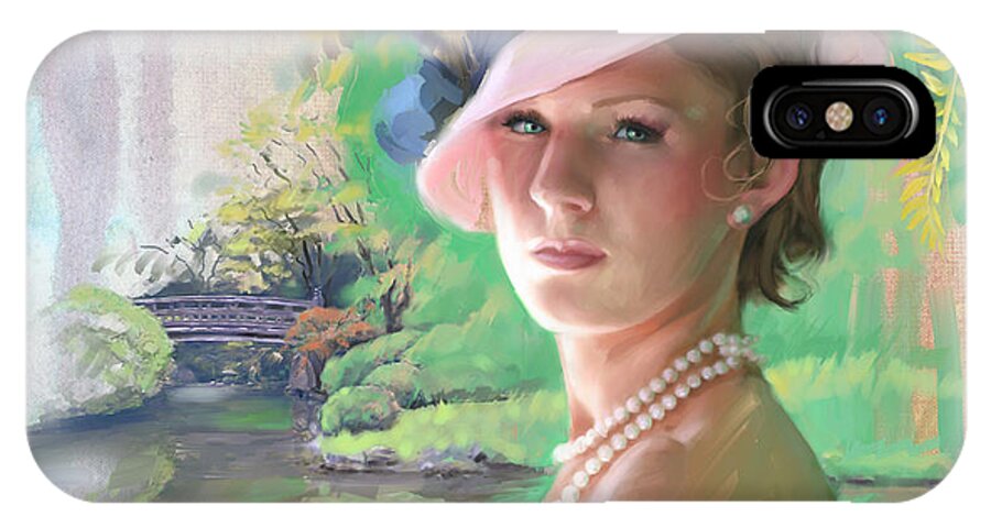 Wall Art iPhone X Case featuring the painting Pearls and Pink by Robert Corsetti