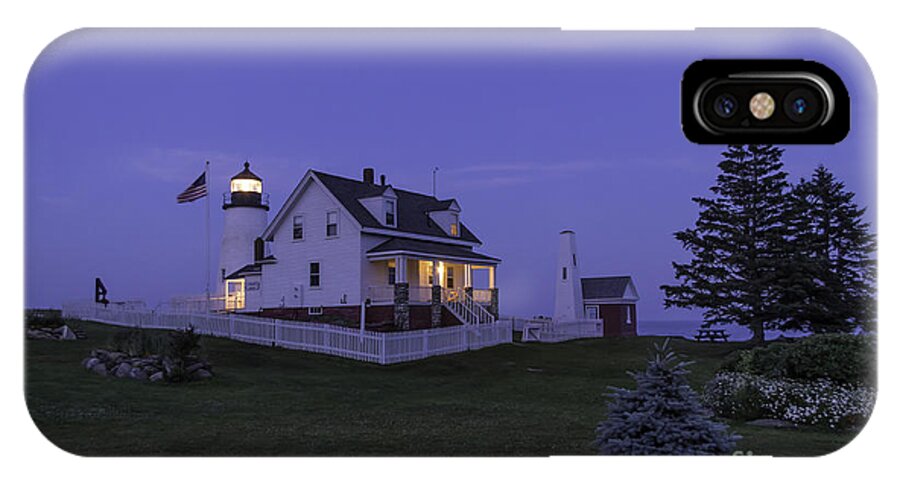 Pemaquid Point Light iPhone X Case featuring the photograph Pemaquid Point Light - Blue Hour by Patrick M Fennell