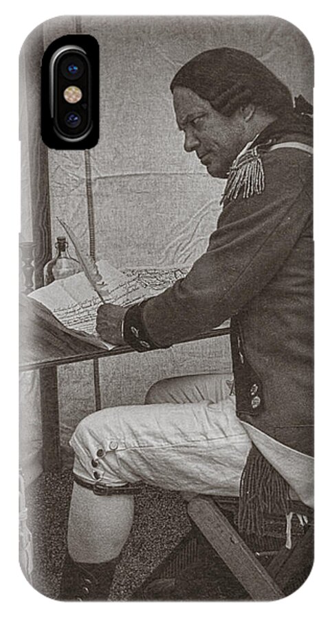 Revolutionary War Reenactment iPhone X Case featuring the photograph Penning a Letter to King George the Third  by Priscilla Burgers