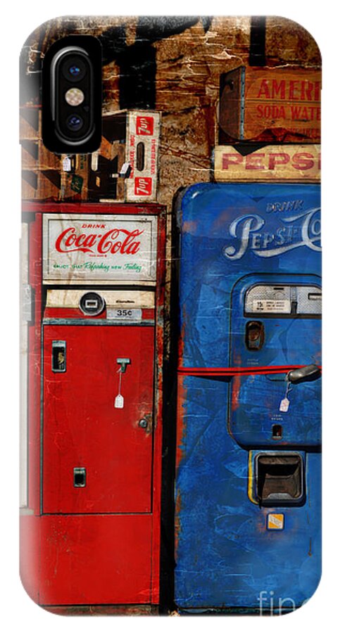 Pepsi Vending Machines iPhone X Case featuring the photograph Pepsi vs Coke by Mary Machare