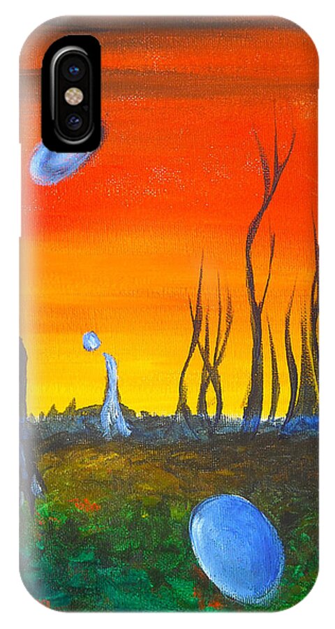 Ennis iPhone X Case featuring the painting Pervasive Longings by Christophe Ennis