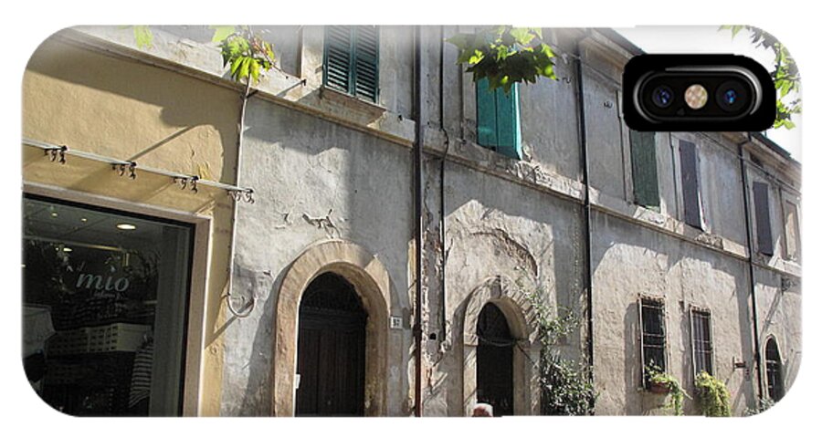 Architecture iPhone X Case featuring the painting Piazza Garibaldi Cervia RA Italia by Suzanne Giuriati Cerny