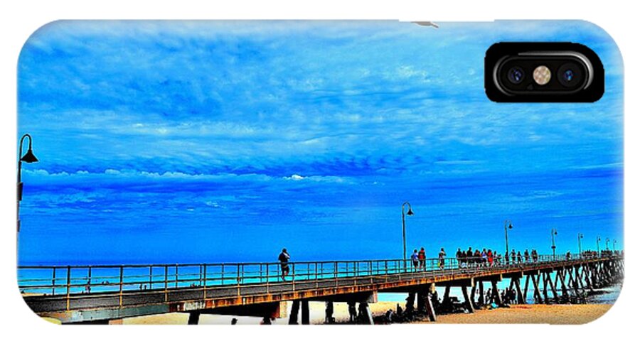 Sea iPhone X Case featuring the photograph Pigeon Pier - Glenelg Beach - Australia by Jeremy Hall