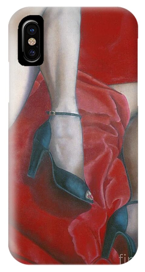 Red iPhone X Case featuring the painting Pillow by Mary Ann Leitch
