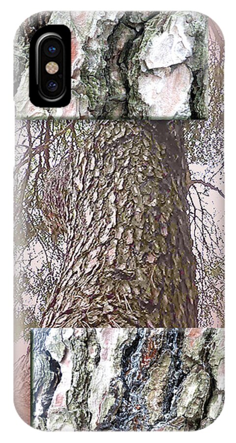 Pine iPhone X Case featuring the digital art Pine bark study 1 - photograph by Giada Rossi by Giada Rossi