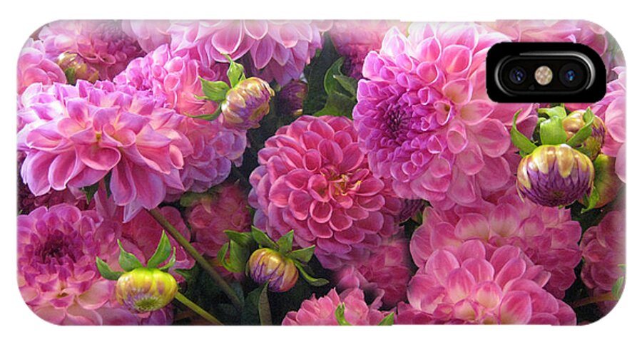 Flowers iPhone X Case featuring the photograph Pink Dahlia Bouquet by Geraldine Alexander