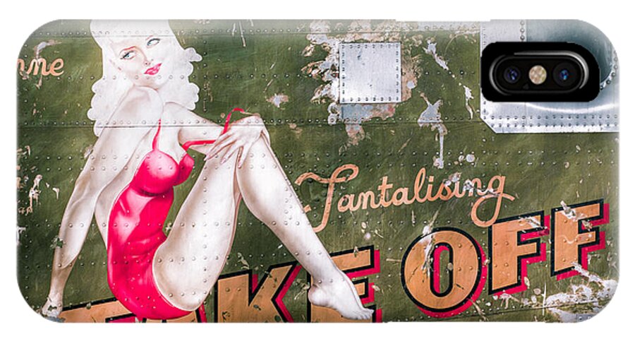 Pinup iPhone X Case featuring the photograph Pinup Girl - Aircraft Nose Art - Take Off Anne by Gary Heller
