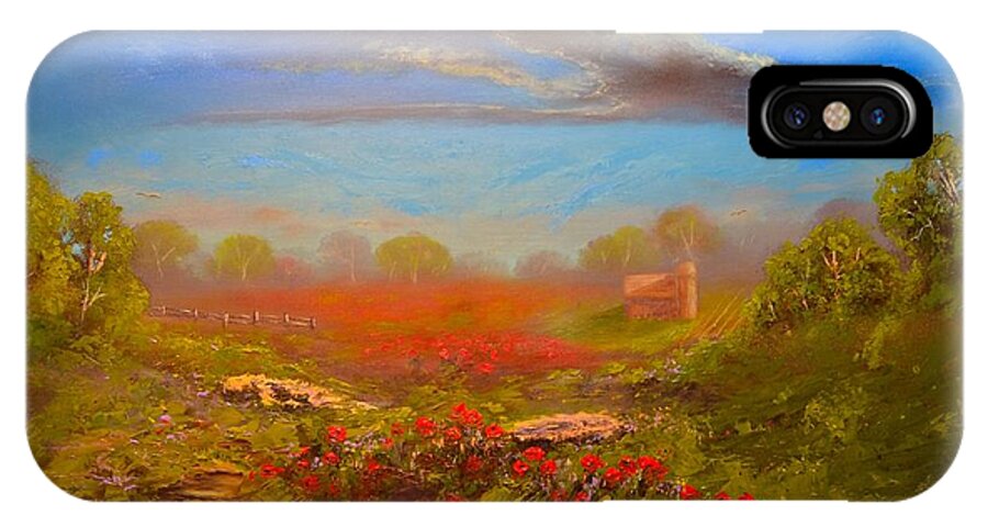 Landscape iPhone X Case featuring the photograph Poppy Morning by Michael Mrozik