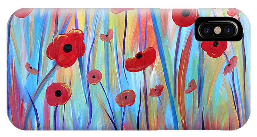 Flowers iPhone X Case featuring the painting Poppy Symphony by Stacey Zimmerman