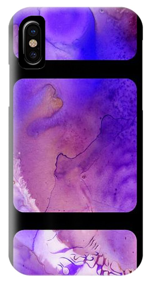 Abstract iPhone X Case featuring the painting Portal 9 Fluidity B by Brian Allan