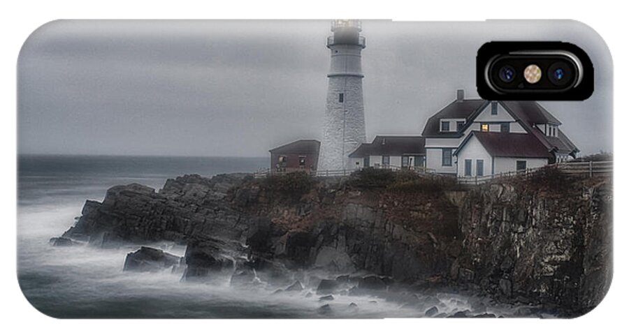 Storm iPhone X Case featuring the photograph Portland Head Nor'easter by Erika Fawcett