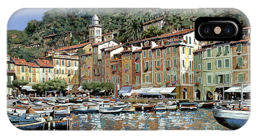 Portofino iPhone X Case featuring the painting Portofino by Guido Borelli