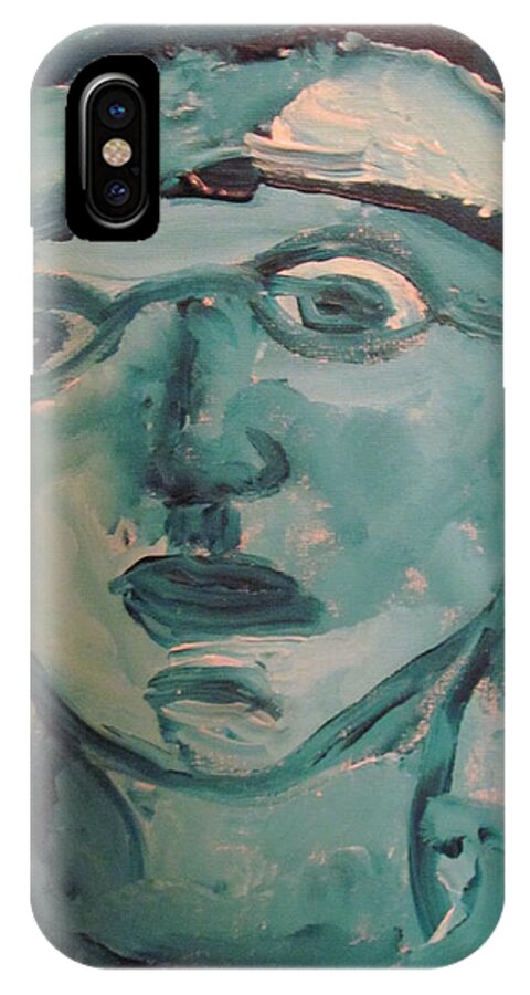Portrait iPhone X Case featuring the painting Portrait of a Man by Shea Holliman