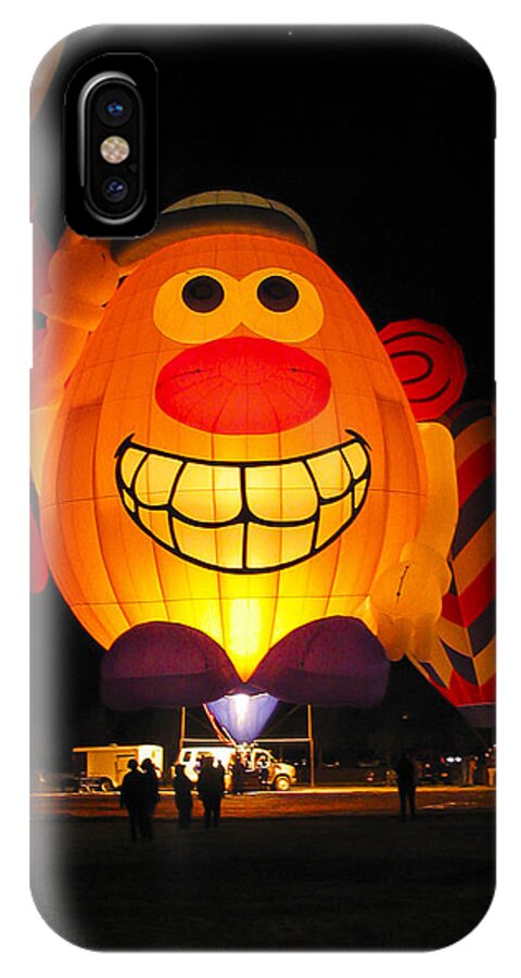 New Mexico iPhone X Case featuring the photograph Potato Head Balloon glow by Steven Ralser