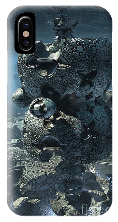 Fractal iPhone X Case featuring the digital art Prayer Wheel by Jon Munson II