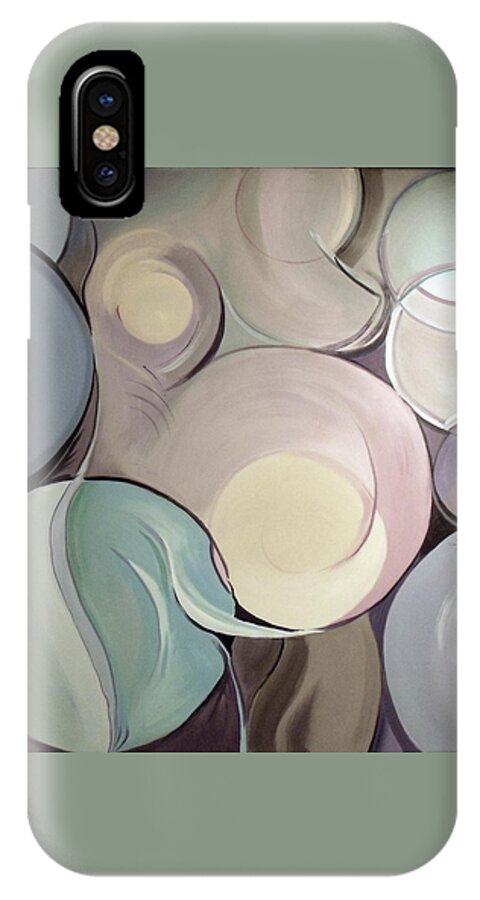 Soft Colors iPhone X Case featuring the painting Pregnant Possibilities by Jodie Marie Anne Richardson Traugott     aka jm-ART