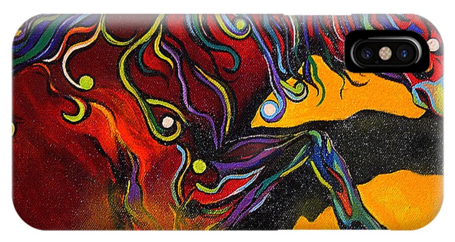 Horse iPhone X Case featuring the painting Prelude to a Dance by Alison Caltrider