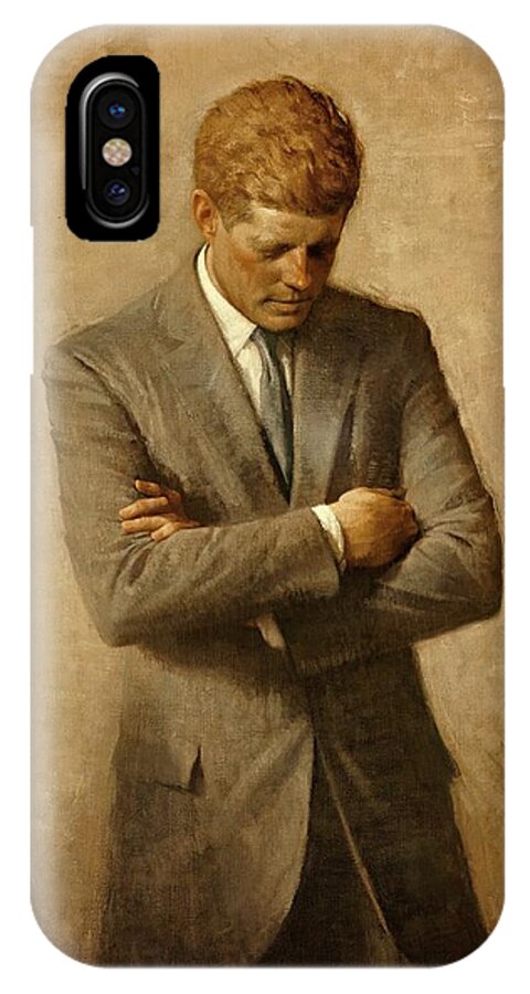 Kennedy iPhone X Case featuring the painting President John F. Kennedy Official Portrait by Aaron Shikler by Movie Poster Prints