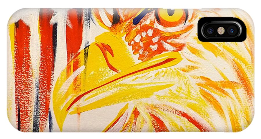 Eagle iPhone X Case featuring the painting Primary Eagle by Darren Robinson