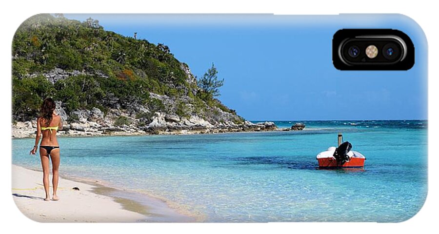 Beach iPhone X Case featuring the photograph Private Beach Bahamas by Jane Girardot