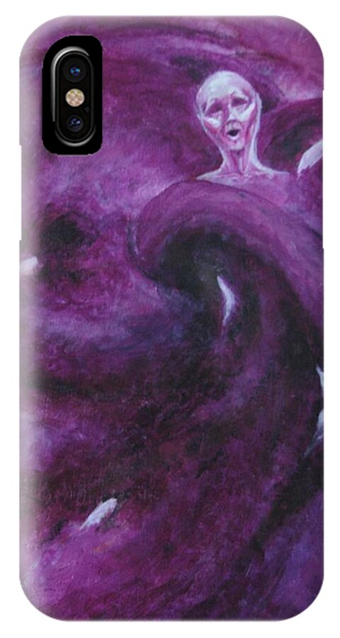 Pink. Breast Cancer iPhone X Case featuring the painting Proud by Patricia Kanzler