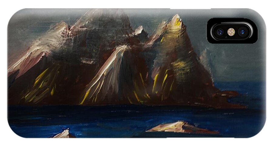 Mist iPhone X Case featuring the painting ptg. Bamboo Music by Judy Via-Wolff