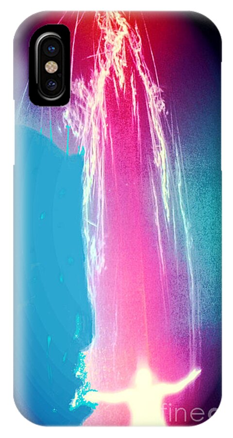 Quantum Time Travel iPhone X Case featuring the digital art Quantum Time Travel 3d by Stanley Morganstein