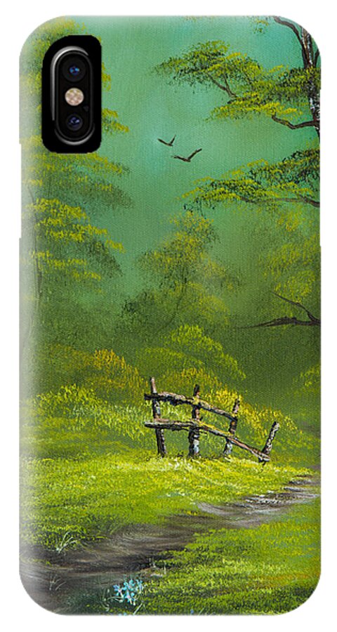 Landscape iPhone X Case featuring the painting Quiet Trail by Chris Steele