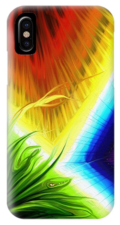 Abstract iPhone X Case featuring the digital art Quilted by Jennifer Galbraith