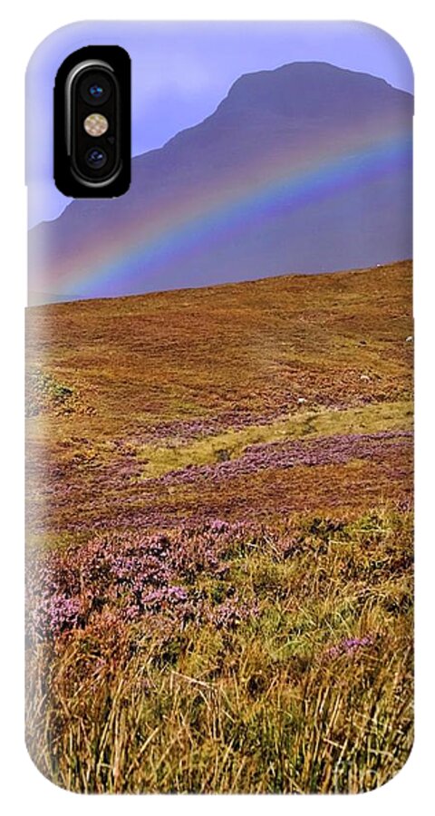 Rainbow iPhone X Case featuring the photograph Rainbow and Heather by Henry Kowalski