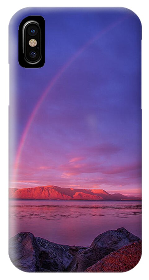 Grotta iPhone X Case featuring the photograph Rainbow and sunset by Marzena Grabczynska Lorenc