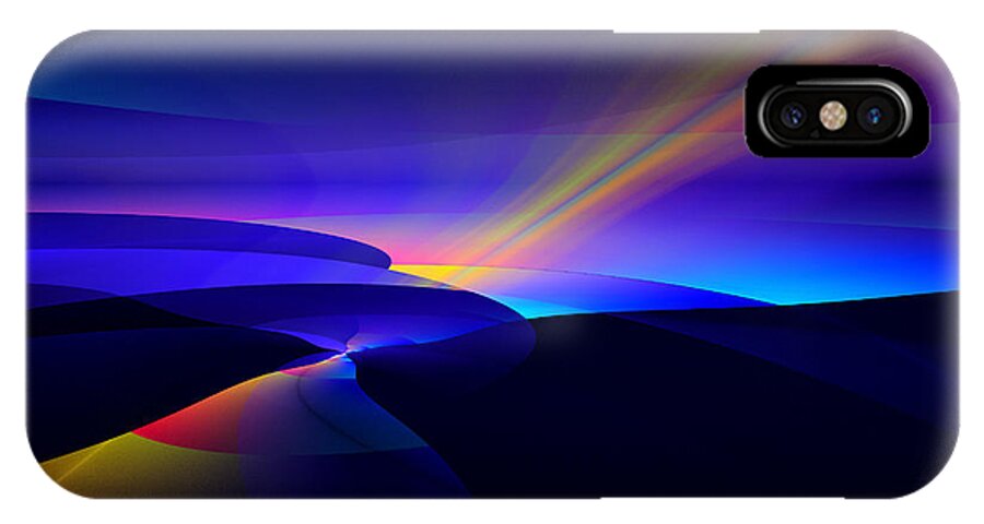 Digital iPhone X Case featuring the digital art Rainbow Pathway by Gary Blackman