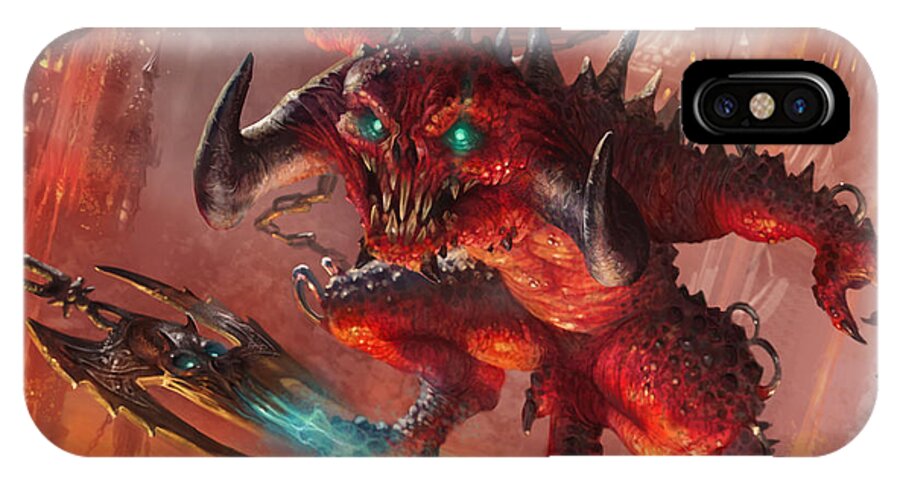 Magic The Gathering iPhone X Case featuring the digital art Rakdos Cackler by Ryan Barger