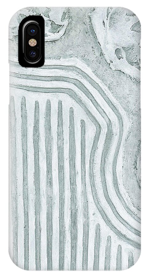 Japan iPhone X Case featuring the painting Raked Zen Garden by Carrie MaKenna