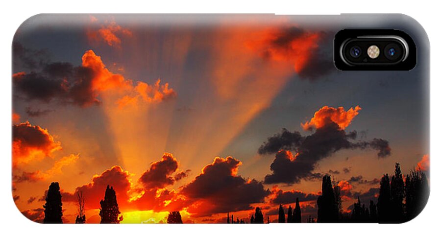 Sunset iPhone X Case featuring the photograph Rays of Hope 02 by Arik Baltinester
