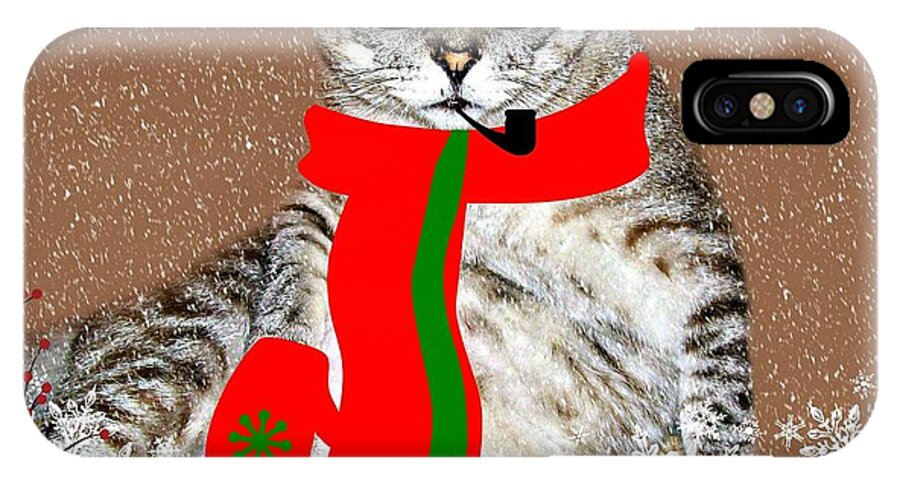 Cat iPhone X Case featuring the photograph Ready For Winter by Barbara S Nickerson