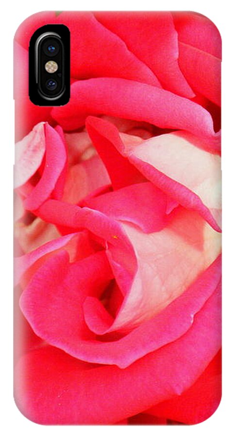 Rose iPhone X Case featuring the photograph Red and White Rose by Mira Patterson