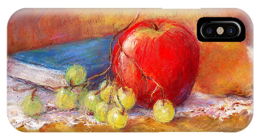 Prints iPhone X Case featuring the painting Red Apple by Nancy Stutes