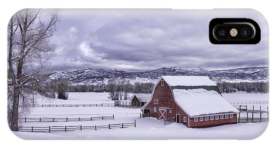 Colorado iPhone X Case featuring the photograph Red Barn at Lamb Ranch by Kristal Kraft