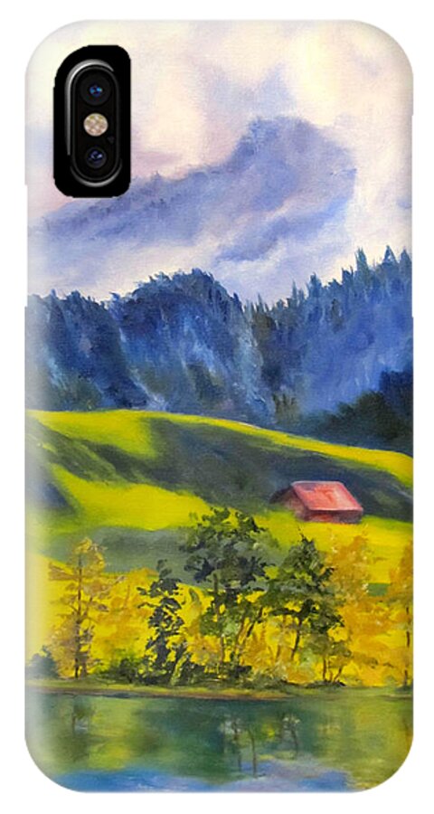 Barn iPhone X Case featuring the painting Red Barn by Lisa Boyd