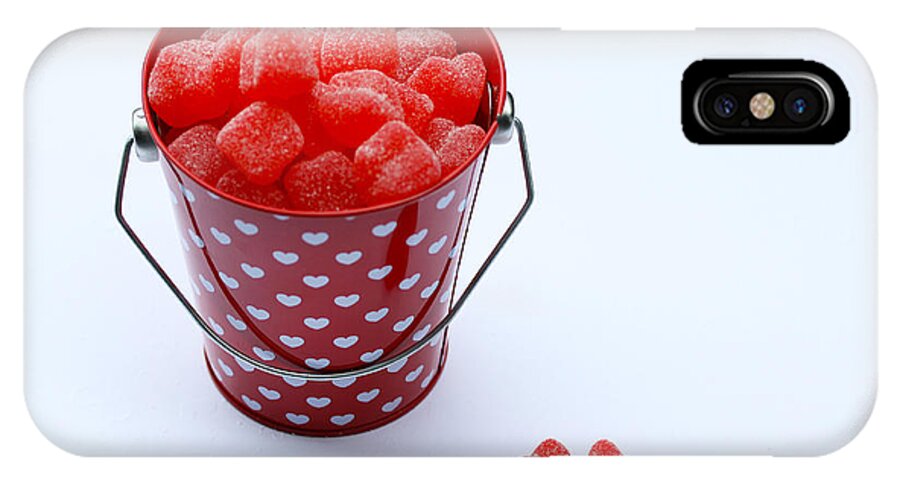 Valentines Day iPhone X Case featuring the photograph Red Bucket of Hearts by Diana Haronis