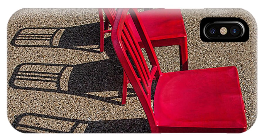 Red Chairs iPhone X Case featuring the photograph Red Chairs by Shirley Mangini