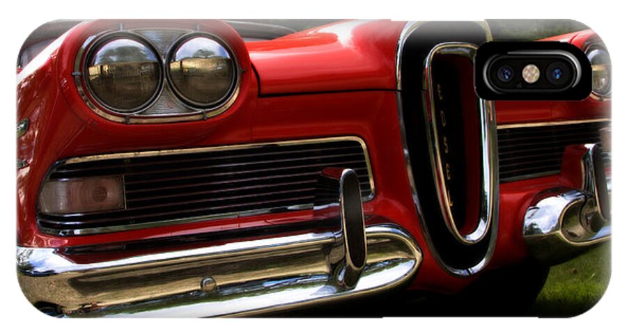 Classic iPhone X Case featuring the photograph Red Ford Edsel by Mick Flynn