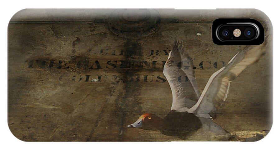  iPhone X Case featuring the photograph Red Head Duck old Box by Randall Branham