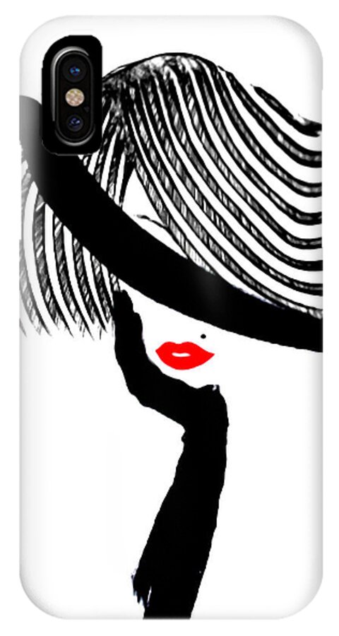 Art iPhone X Case featuring the painting Red Lips by Rafael Salazar