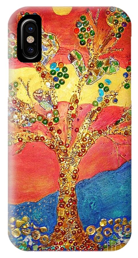 Red Oak Tree iPhone X Case featuring the painting Red Oak by Jacqui Hawk