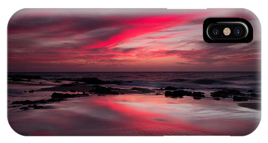 Sunset iPhone X Case featuring the photograph Red Reflections by Robert Caddy